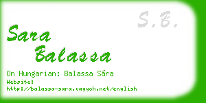 sara balassa business card