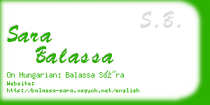 sara balassa business card